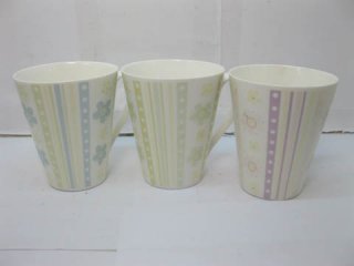 72pcs Flower & Stripe Ceramic Coffee Mug Tea Cup Mixed Color