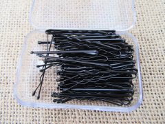1Pkt X 60Pc Invisible Black Hair Clips Flat Top Bobby Pins 1Pkt X 60Pc Invisible Black Hair Clips Flat Top Bobby Pins