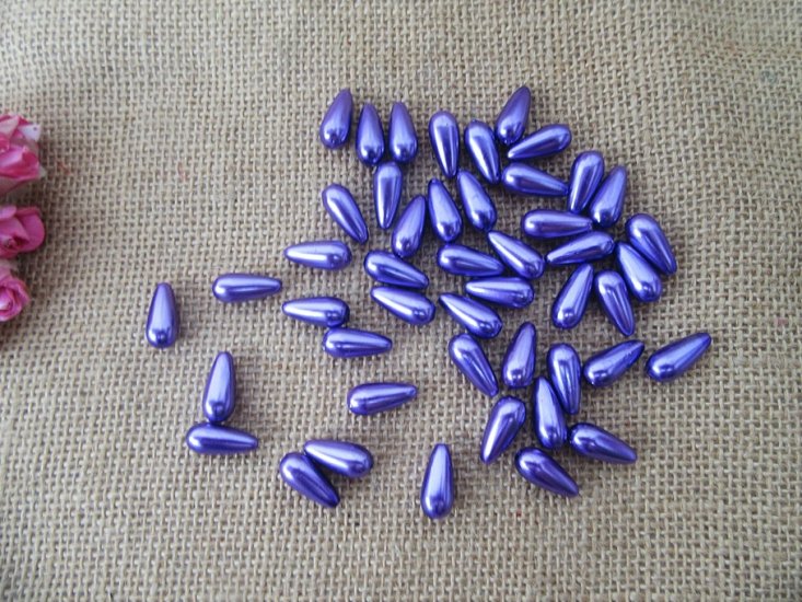 250g (430Pcs) Purple Teardrop Simulate Pearl Beads Loose Beads - Click Image to Close