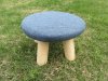 1X Round 4 Leg Wooden Foot Stool Footrest Padded Seat Office Bed