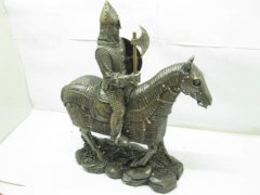 1X New Resin Armored Horse Knight Statue with Spear 1X New Resin Armored Horse Knight Statue with Spear