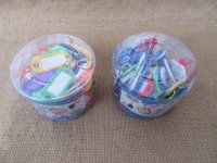50Pcs Key ID Tags Name Card Labels Keyring Keychain Mixed