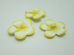 50Pcs Yellow Fimo Beads Frangipani Flower Jewellery Finding 40mm 50Pcs Yellow Fimo Beads Frangipani Flower Jewellery Finding 40mm