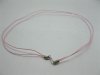 95 Light Pink 2-String Waxen Strings For Necklace Sliver Clasp