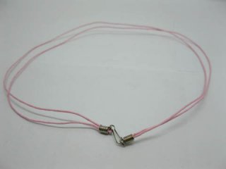 95 Light Pink 2-String Waxen Strings For Necklace Sliver Clasp