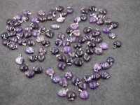 50 Gemstone Amethyst Love Heart Charms Pendants 20mm