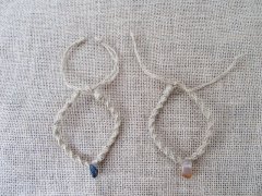 12X Handmade Knitted Hemp Bracelet with Gemstone Charm 12X Handmade Knitted Hemp Bracelet with Gemstone Charm