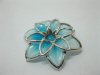 20Pcs Blue Flower Hairclip Jewelry Finding Beads 4cm