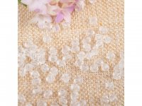 500g (3800Pcs) Bicone Beads Arylic Loose Bead 8mm White & Clear