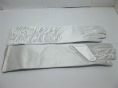 1Pair White Wedding Dress Bridal Gloves 36cm