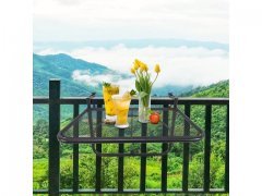 1Pc Black Balcony Grid Hanging Table Rack Display