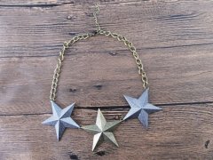 12Pcs Popular Simple Chain Necklace with Star Charms 12Pcs Popular Simple Chain Necklace with Star Charms
