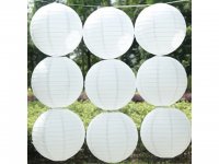 10Pcs New Plain White Round Paper Lanterns 30cm