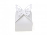 50X Shiny White Butterfly Wedding Favor Candy Gifts Boxes