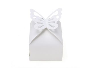 50X Shiny White Butterfly Wedding Favor Candy Gifts Boxes