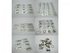 6Sets Scrap Metal Along Tag/Theme Tiles KIT Embellishments