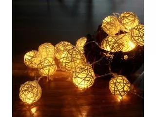 5Set Ivory Rattan Ball 20LED Fairy String Light Home GardenDecor