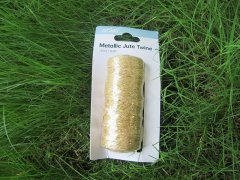 1Roll Metallic Gold Burlap Rope Hemp Cord Thread Jute String Rol
