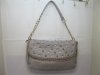 1Pc New Grey Shoulder Sling Bag Handbag w/Rhinestone