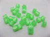 2500 Green Alphabet Letter Cube Beads 6mm