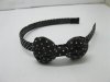 3x12Pcs Black Dotted Hairband with Bowknot 1.4cm wide 3x12Pcs Black Dotted Hairband with Bowknot 1.4cm wide