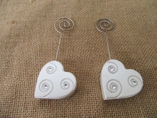 12Pcs Heart Shape Table Stand Name Number Place Card Holder Wedd
