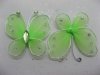 100 Light Green Glitter Butterfly Fairy Wing Charms Pendants