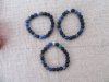 12Pcs Elastic Blue & Black Gemstone Beaded Bracelets