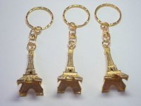 100 Golden Plated France Eiffel Tower Key Rings