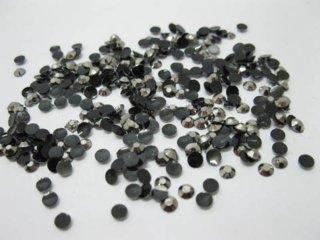 50000 Black Flat Back Flatback Diamontes Rhinestones 3.7mm