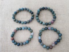 6Pcs Elastic Natural Gemstone Beaded Bracelets Assorted 6Pcs Elastic Natural Gemstone Beaded Bracelets Assorted