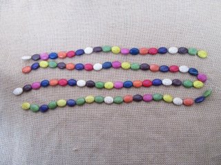 6Strands X 20Pcs Oval Gemstone Beads Mixed 20x15x8mm