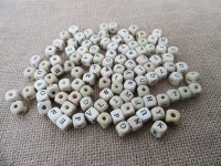 200g (Approx 440Pcs) Wooden Cube Alphabet Letter Beads 10x10mm