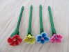 10Pcs Plum Blossom Style Polymer Clay Ball Point Pens
