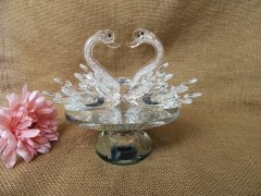 1Pc Stunning Clear Crystal Couple Swan Figurine Collection Home 1Pc Stunning Clear Crystal Couple Swan Figurine Collection Home
