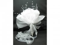 1X New Artificial Wedding Bridal Organza Bouquet