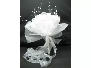 1X New Artificial Wedding Bridal Organza Bouquet