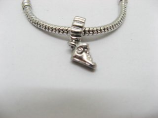 10 Alloy European Thread Beads With Shoe Dangle ac-sp436
