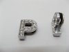 10 Fashion Rhinestone Letter "P" Beads Collar Charms