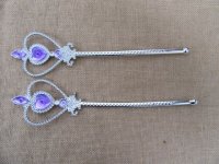 12Pcs Purple Heart Fairy Wand Magic Stick Girl Party Princess Fa