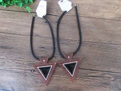 12Pcs Fashion Leatherette Cord Necklace with Diamond Triangle Pe 12Pcs Fashion Leatherette Cord Necklace with Diamond Triangle Pe