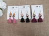 12Pairs Leather Tassle Drop Earring Mixed Retail Package