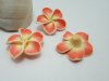 100Pcs Orange Fimo Beads Frangipani Flower Jewellery Finding 34m