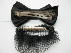 1Pc Black Bowknot Hairclip with Hair Bun Net 1Pc Black Bowknot Hairclip with Hair Bun Net