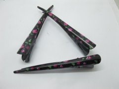 1Pc Black Flower On Oxhorn Hairclips Hair Clip