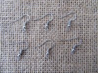 24Sheets X 42Pcs Ear Wire Hooks W/Bead Coil 18x21mm Mixed Color