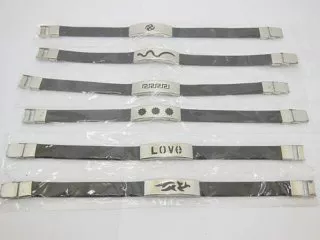 12 Tribe Stainless Steel Men Rubber Bracelets