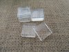 50Pcs Clear Cube Glass Magnifying Cabochon Tiles Beads 21x21x5mm