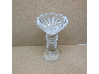 1X New Crystal Lotus Candle Holder 12.5cm High