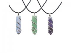 3Pcs Crystal Stone Sword Shape Handmade Silver Wire Winding 3Pcs Crystal Stone Sword Shape Handmade Silver Wire Winding